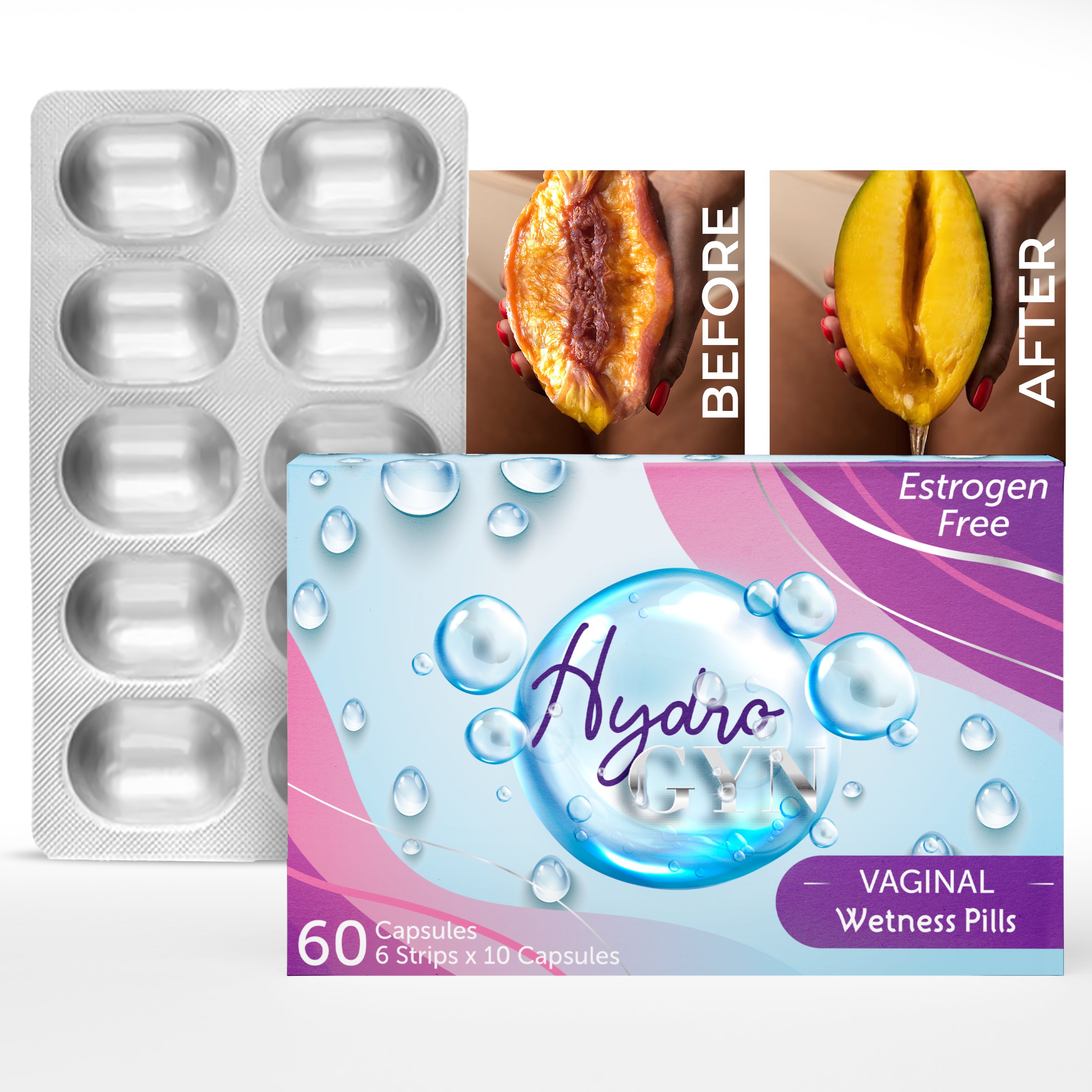 Vaginal Moisture Support Pills | Natural Supplement for Vaginal Dryness Relief & Hydration | Slippery Elm Capsules for Feminine Lubrication